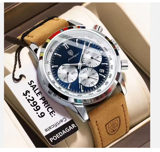 Montre Elégante pour Homme- style Luxe Chronographe POEDAGAR®